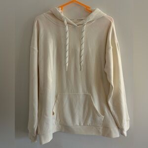 Marc New York Womens Pullover Ribbed Hoodie Sweater Off White Size  M